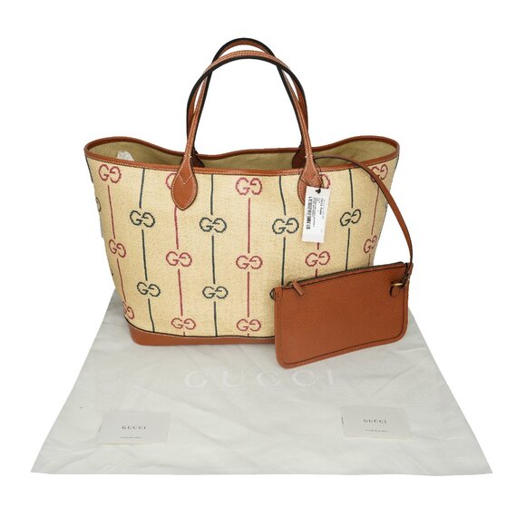 Gucci Raffia GG Large Tote with Pouch - Picture 5 of 10